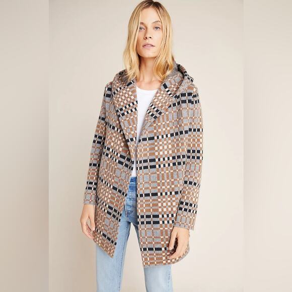 Anthropologie Field Flower Wool Josefa Hooded Open Sweater Coat, Women’s Size XS - Picture 1 of 16